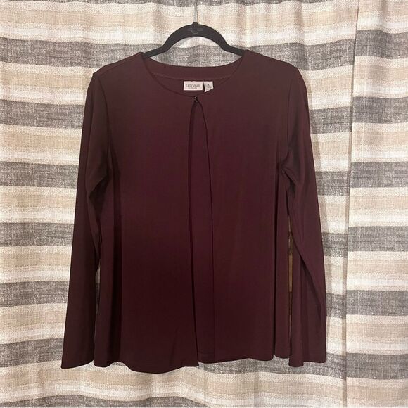 Easywear By Chico’s Burgundy Cardigan Size‎ 1 (Small/8) - Picture 1 of 7